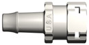 Female barbed open flow coupling